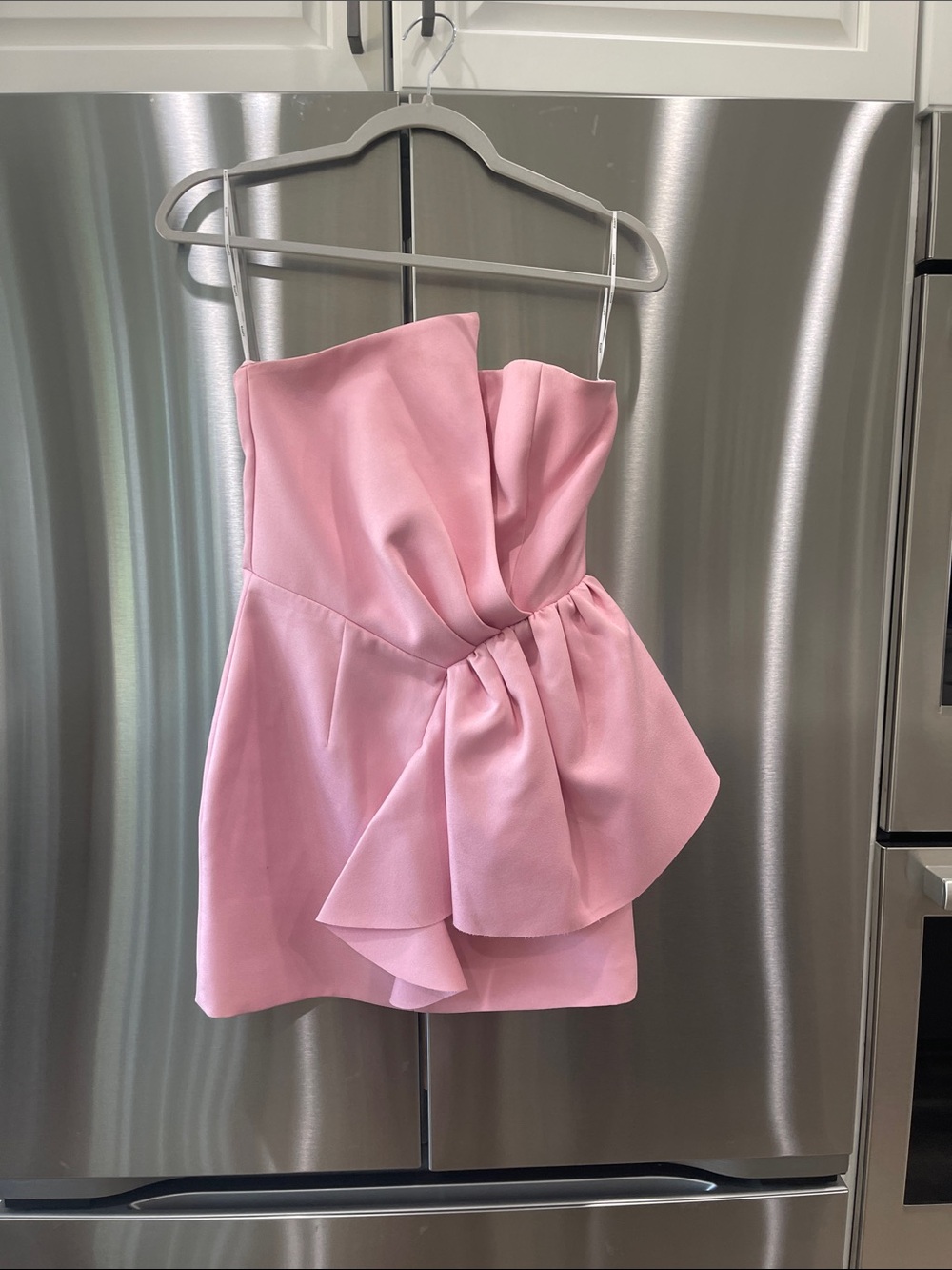Elliatt Blush Strapless Ruffle Mini Dress